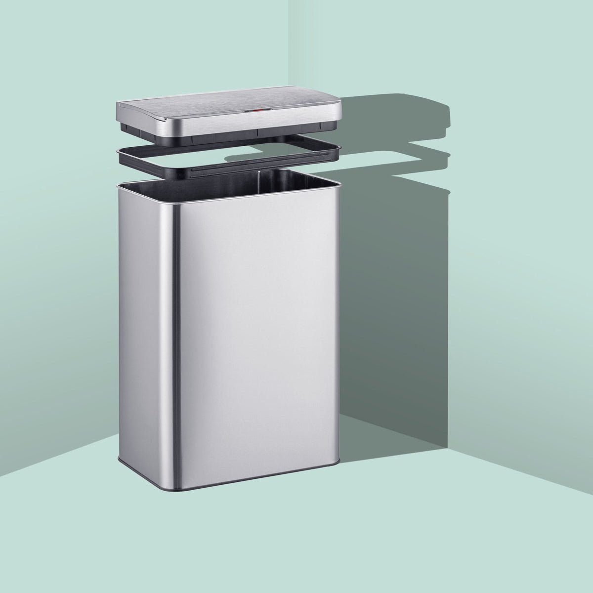 Sensor-Operated Stainless Steel Kitchen Bin
