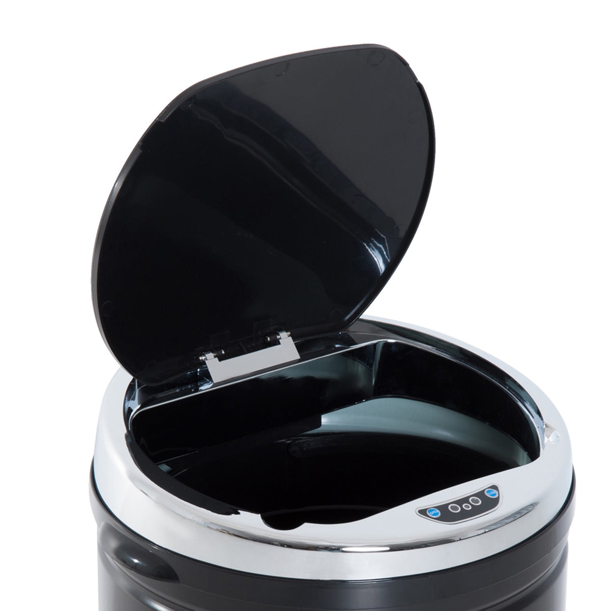 Sensor Trash Can 42L, Electric Automatic Trash Can with Lid, Rustproof, for Bathroom, Office, Kitchen, Dining Room, Steel, Black