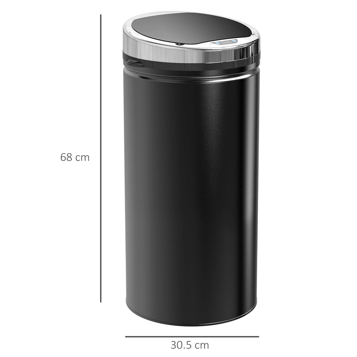 Sensor Trash Can 42L, Electric Automatic Trash Can with Lid, Rustproof, for Bathroom, Office, Kitchen, Dining Room, Steel, Black