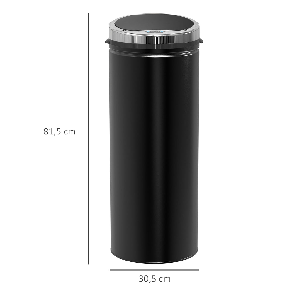 Sensor Trash Can 50L Automatic Trash Can, Rustproof Kitchen Bucket, Infrared Sensor, Black, Stainless Steel