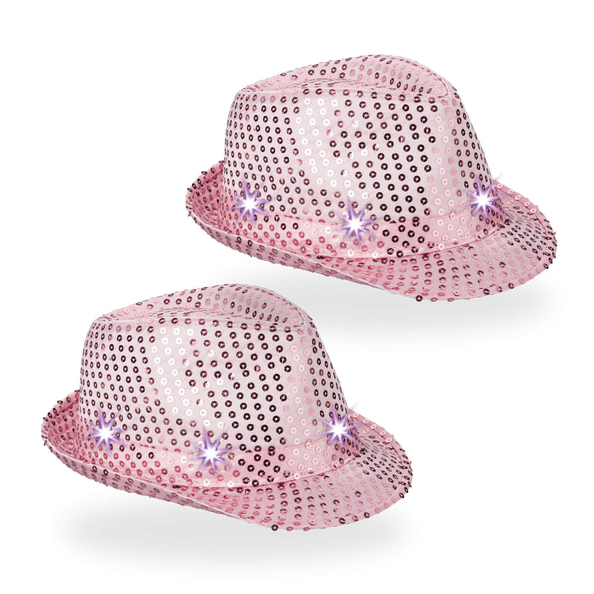 Sequin hats LED set of 2
