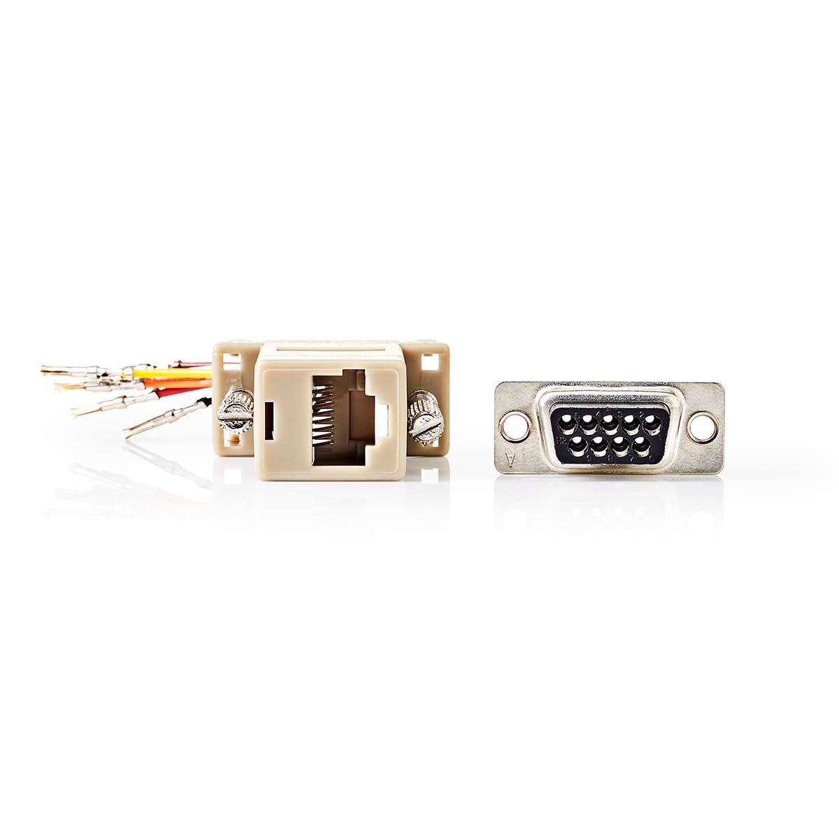 Serial adapter | Adapter | D-SUB 9-Pin Female | RJ45 Female | Nickel Plated | Ivory | Box