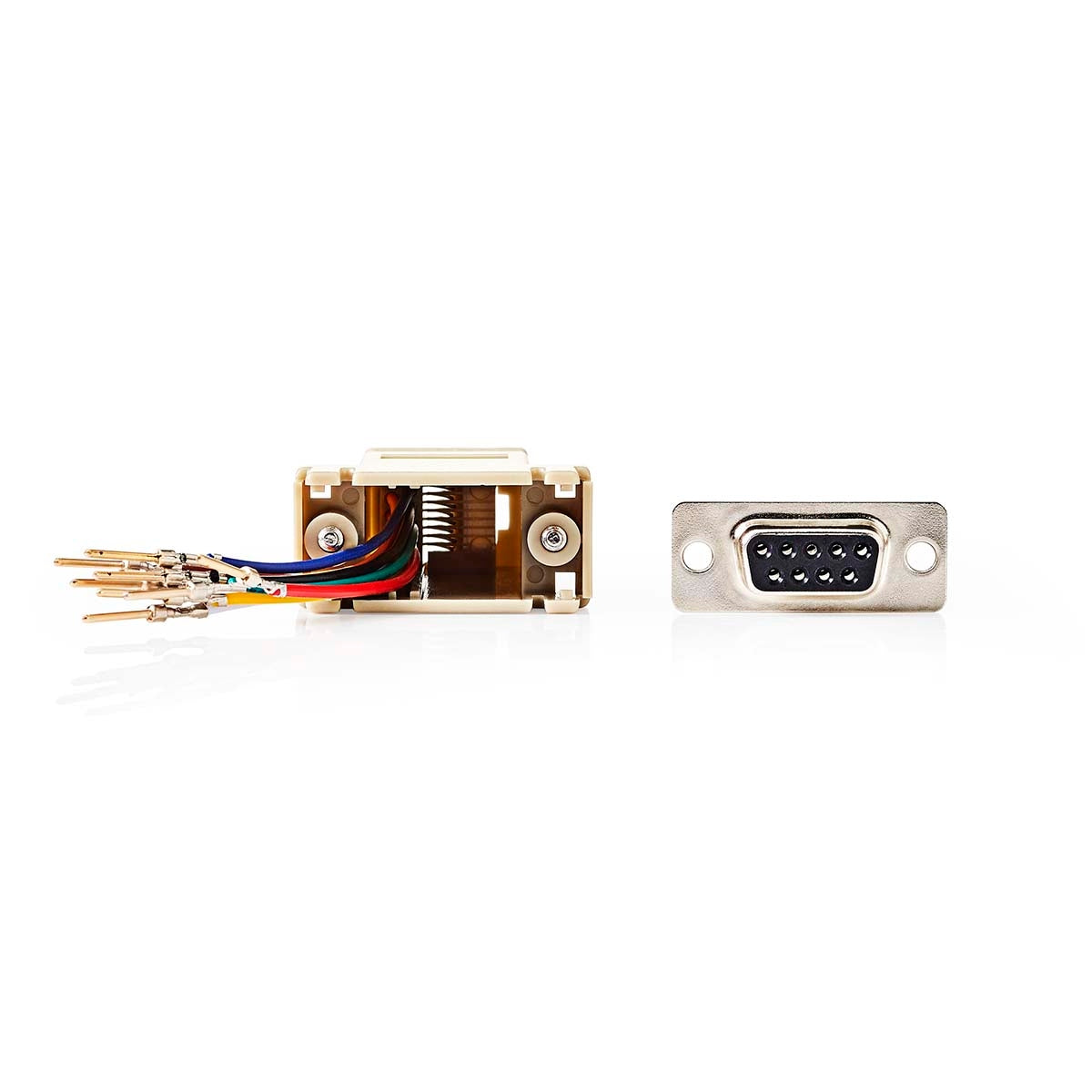 Serial adapter | Adapter | D-SUB 9-Pin Male | RJ45 Female | Nickel Plated | Ivory | Box