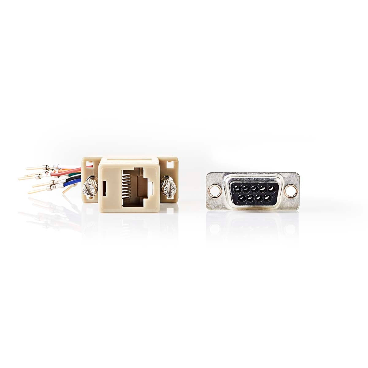 Serial adapter | Adapter | D-SUB 9-Pin Male | RJ45 Female | Nickel Plated | Ivory | Box