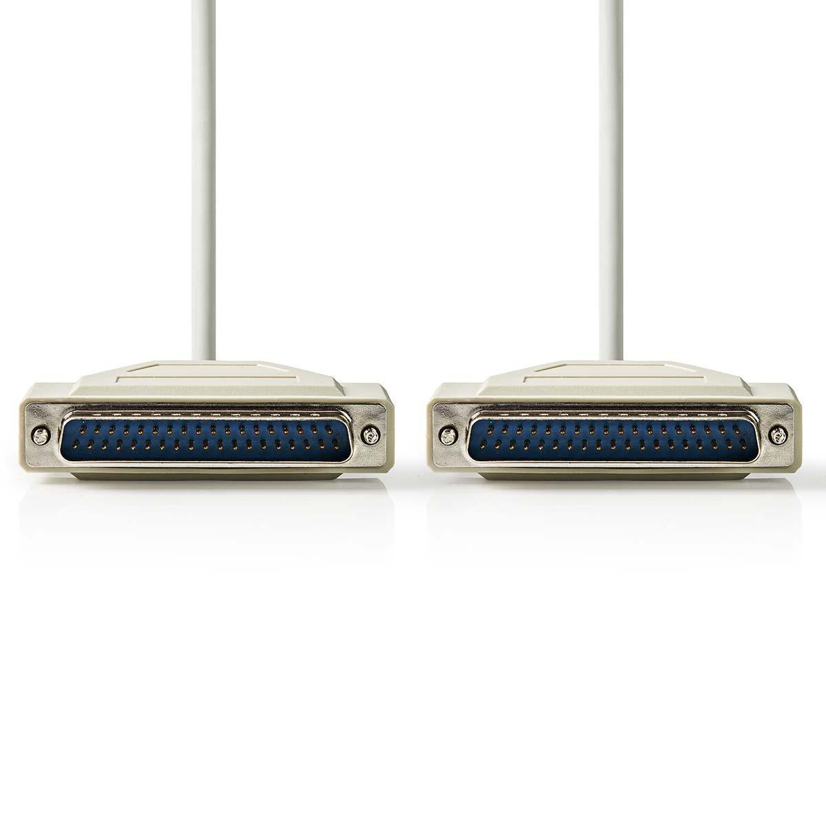 Series Cable | D-SUB 37-Pin Male | D-SUB 37-Pin Male | Nickel Plated | 1.00 m | Round | PVC | Ivory | Plastic bag