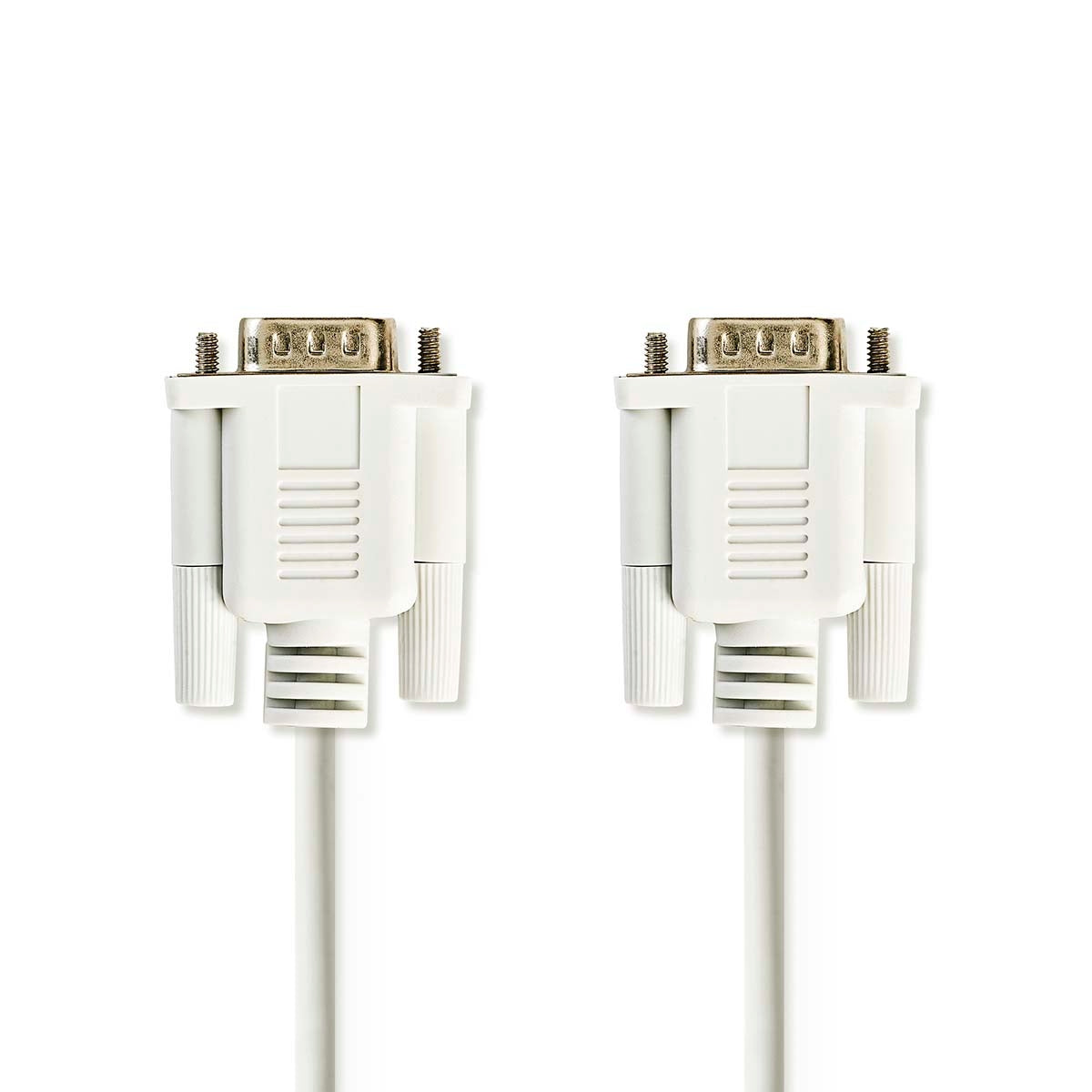 Series Cable | D-SUB 9-Pin Male | D-SUB 9-Pin Male | Nickel Plated | 2.00 m | Round | PVC | Ivory | Label