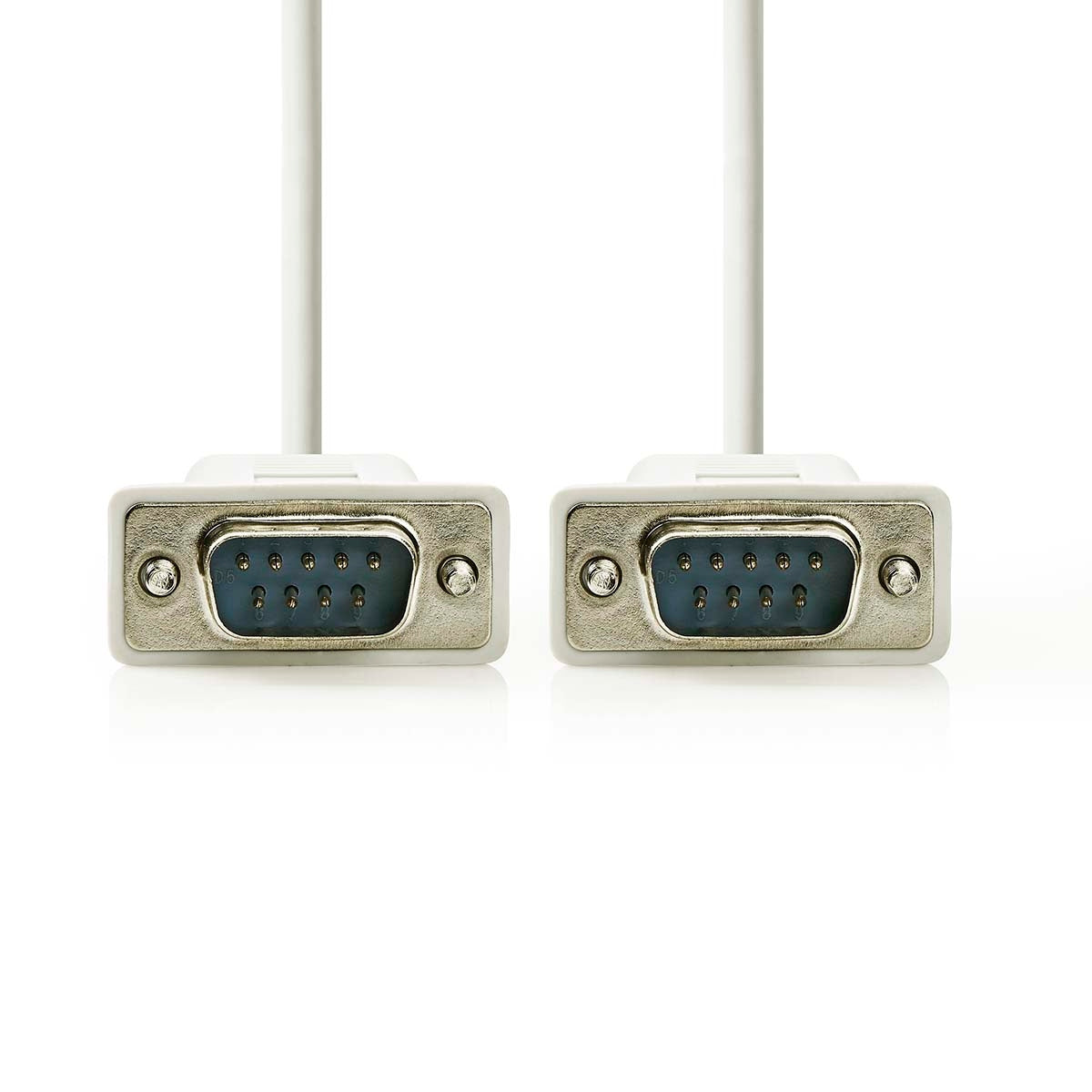 Series Cable | D-SUB 9-Pin Male | D-SUB 9-Pin Male | Nickel Plated | 2.00 m | Round | PVC | Ivory | Label