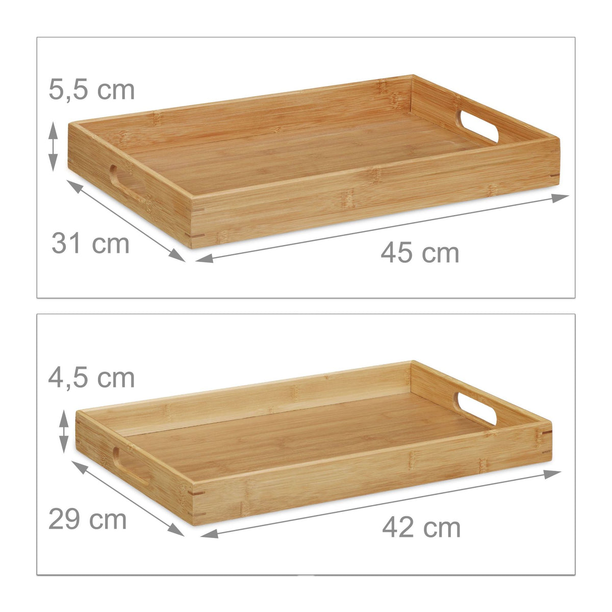 Serving tray Set of 2 Bamboo