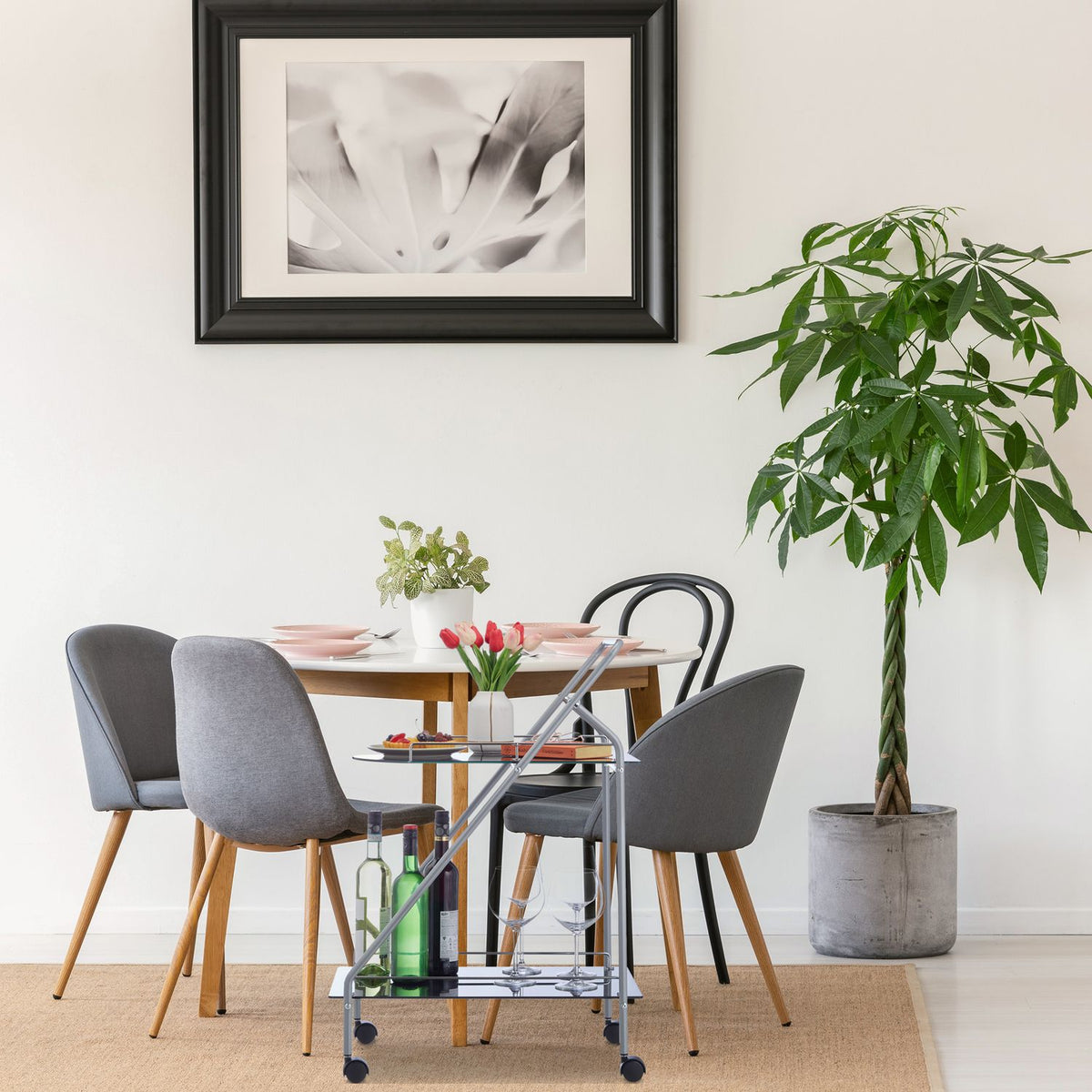 Serving trolley black