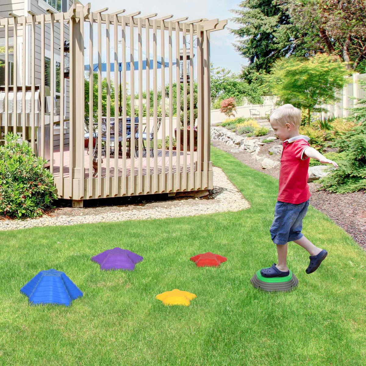 Set, Non-Slip Stacking Stones, Balance Game Up To 80 Kg, Indoor & Outdoor