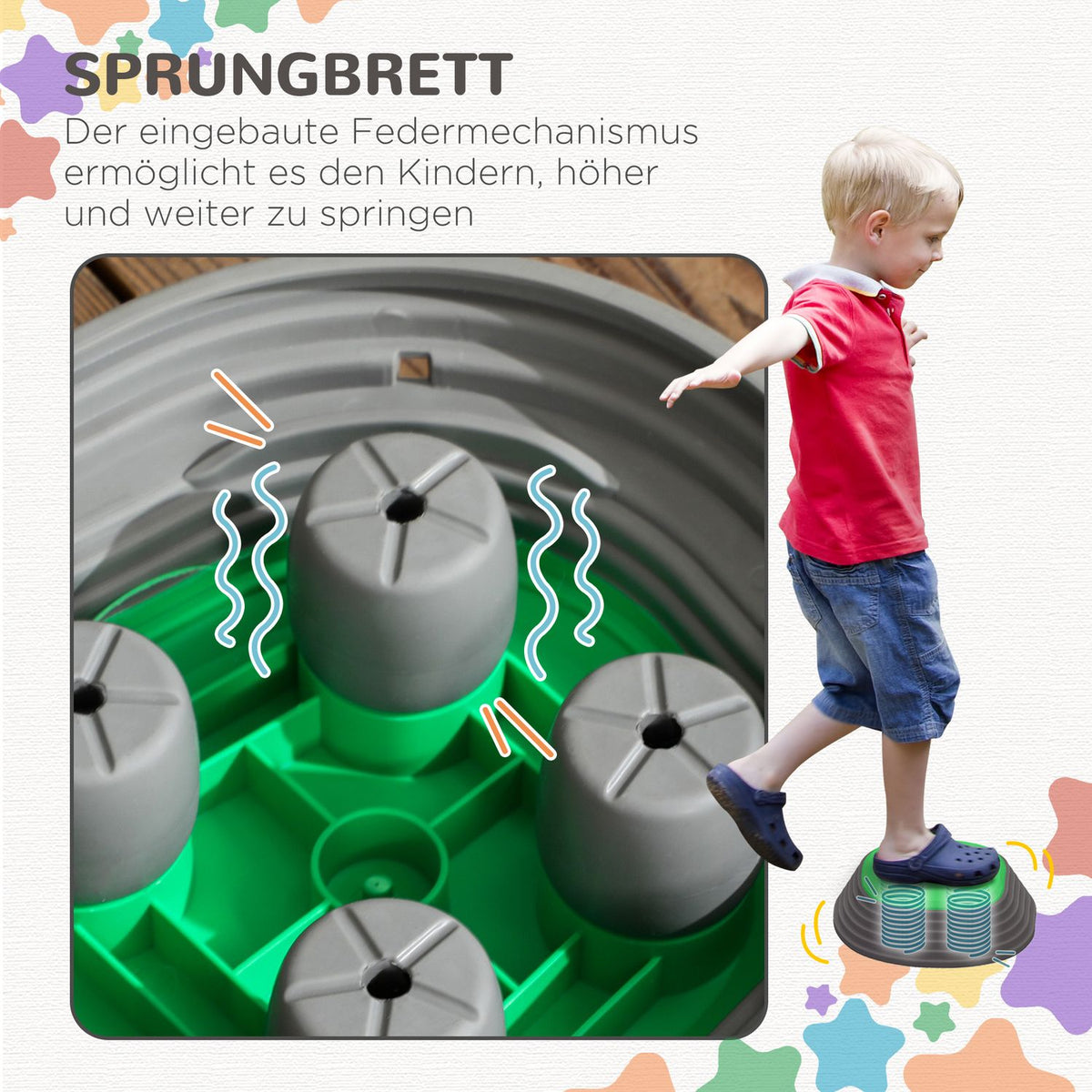Set, Non-Slip Stacking Stones, Balance Game Up To 80 Kg, Indoor & Outdoor