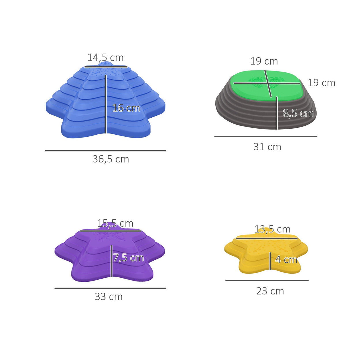 Set, Non-Slip Stacking Stones, Balance Game Up To 80 Kg, Indoor & Outdoor