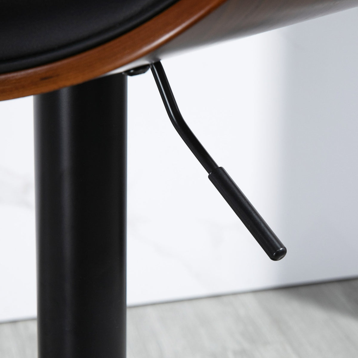 Set Of 2 Bar Stools, Height-Adjustable Kitchen Stools, Counter Chair Made Of Faux Leather, Swivel Chair With Footrests, Bar Chair, 53 X 52 X 92-112 Cm