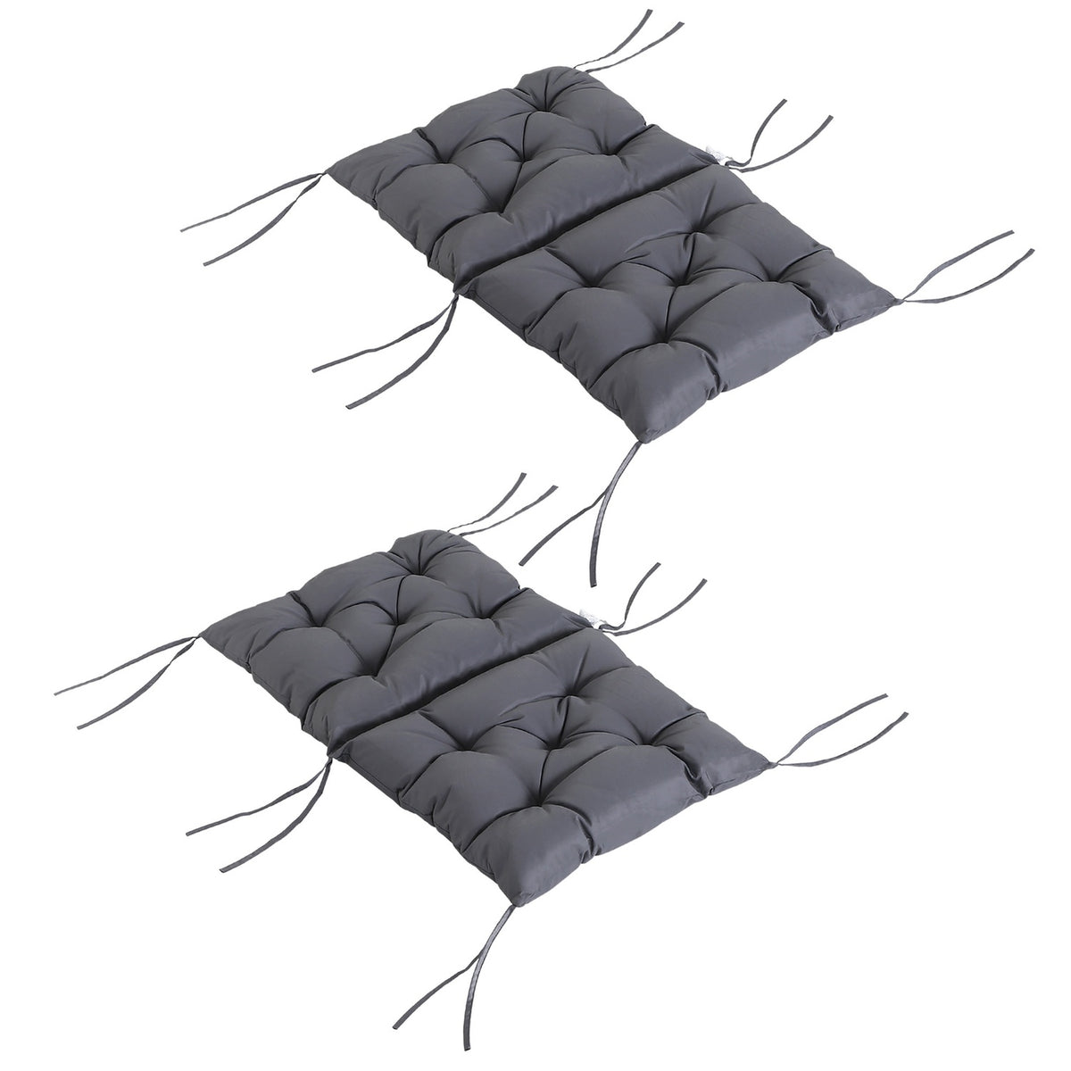 Set Of 2 Cushions For Low-Back Chair Cushions, Seat Cushions, Garden Cushions, Grey