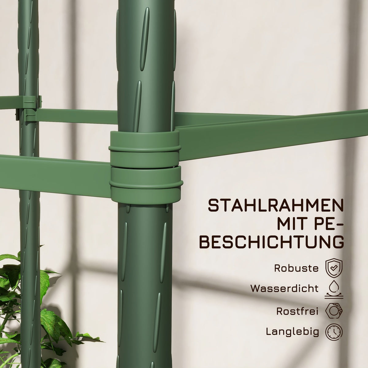 Set Of 2 Trellis With Grow Bag, Flower Trellis, Trellis, Plant Scaffold, Tomato Cage For Climbing Plants, Steel, Green