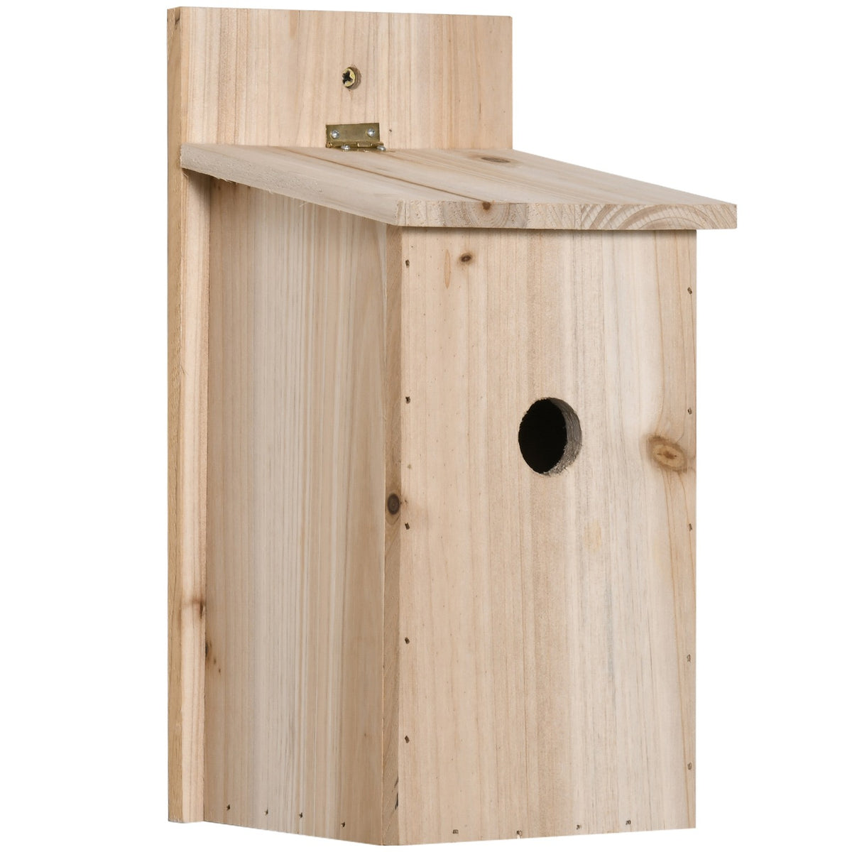Set Of 2 Wild Bird Nesting Boxes For Small Birds Wooden Bird House Bird Feeder Natural 15 X 14 X 30 Cm