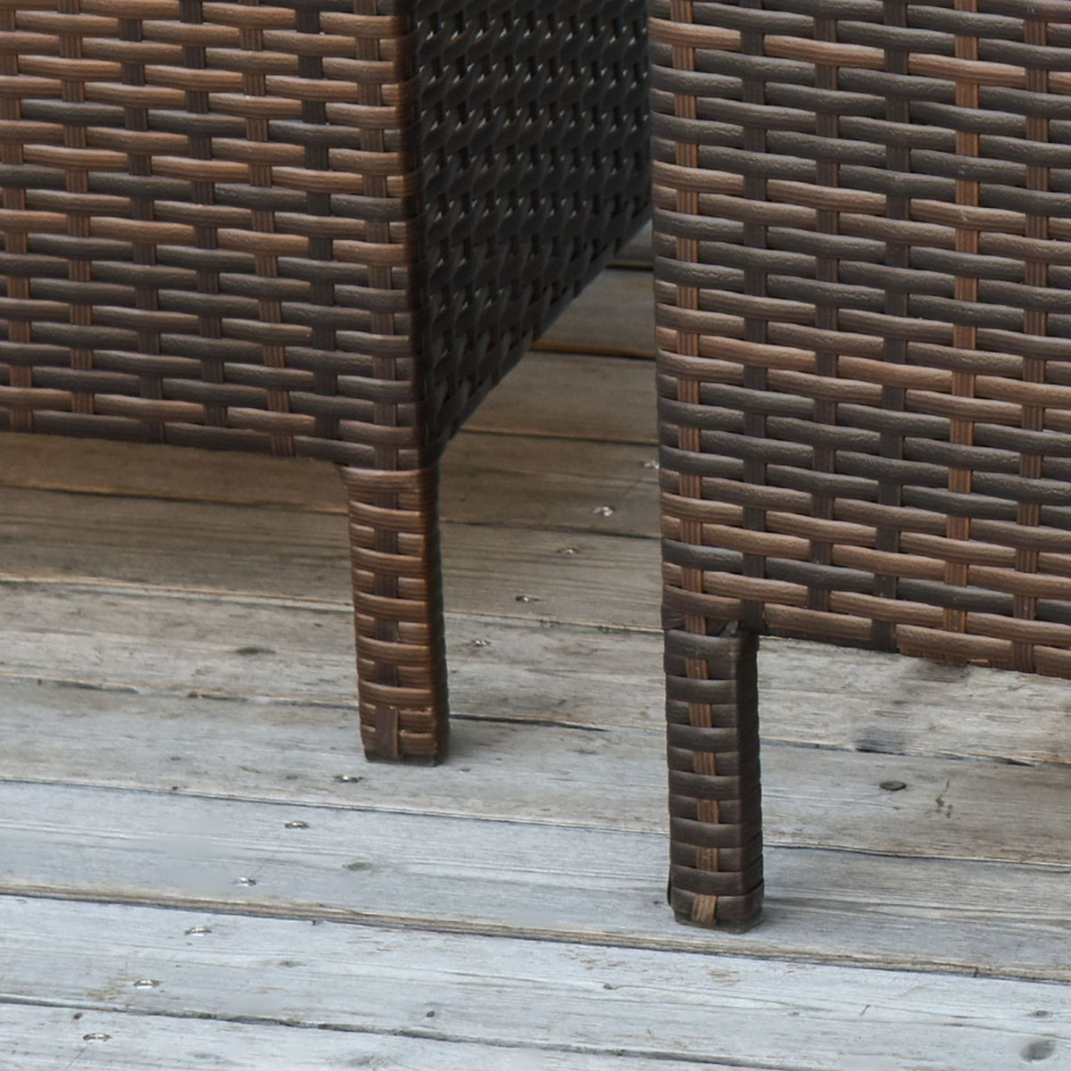 Set Of 3 Side Tables Polyrattan Coffee Tables Brown 40X40X40/50X50X50/60X60X60Cm