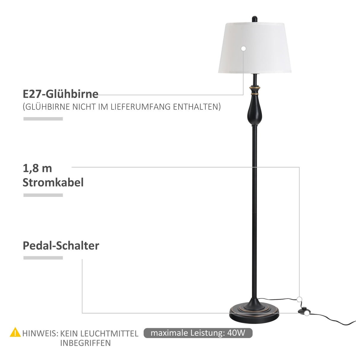Set Of 3 Vintage Table Floor Lamp Metal Ps Polyester Cotton E27 Table Lamp Diameter 38 X 158 Cm Floor Lamp Diameter 30 X 62 Cm