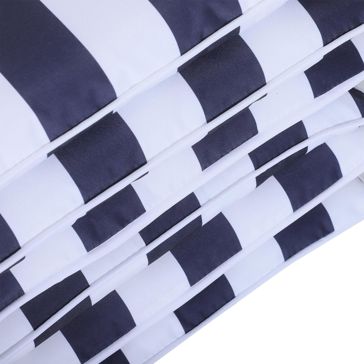 Set Of 6 Seat Cushions Chair Cushions Floor Cushions Polyester + Cotton Fiber Blue + White 42X42X5 Cm