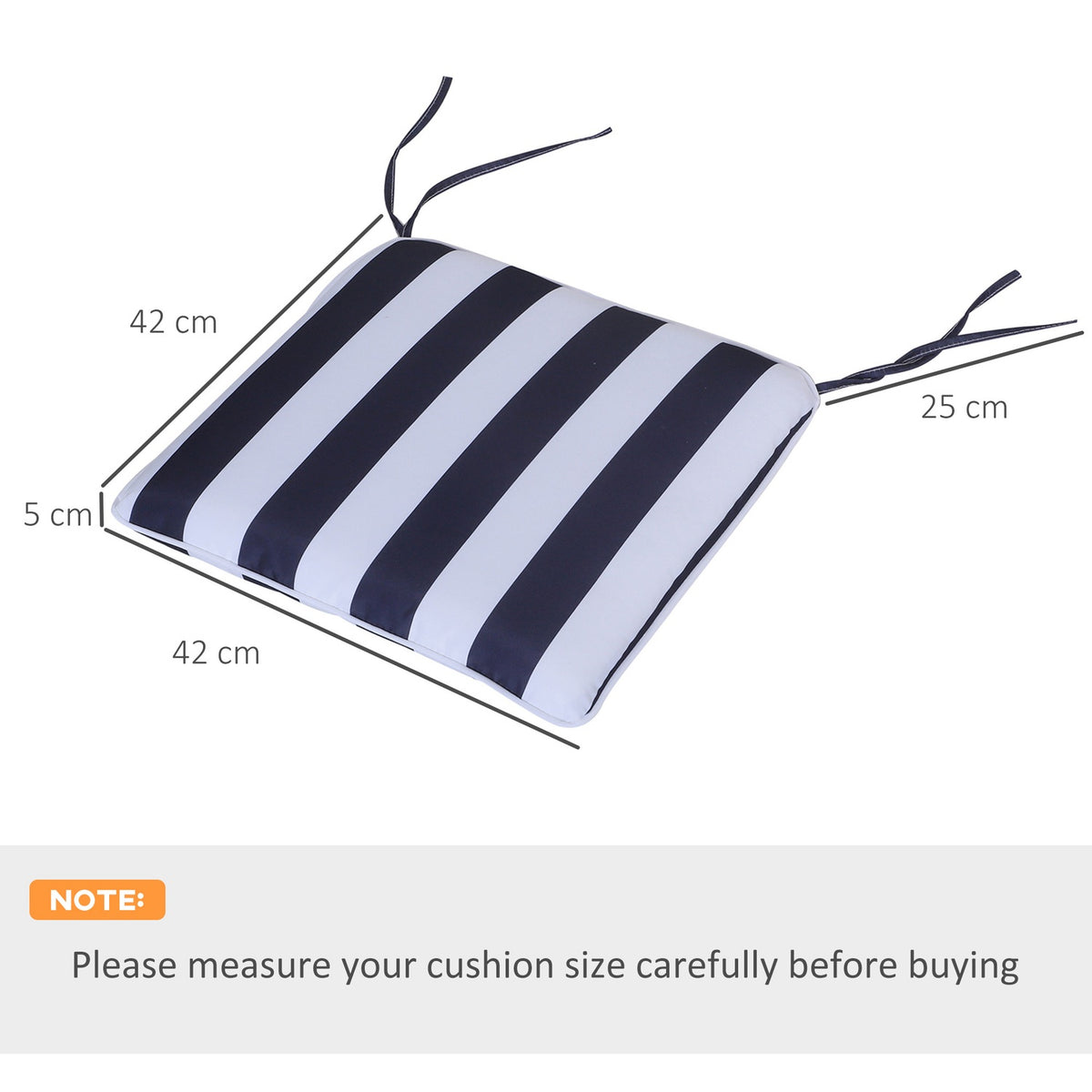 Set Of 6 Seat Cushions Chair Cushions Floor Cushions Polyester + Cotton Fiber Blue + White 42X42X5 Cm