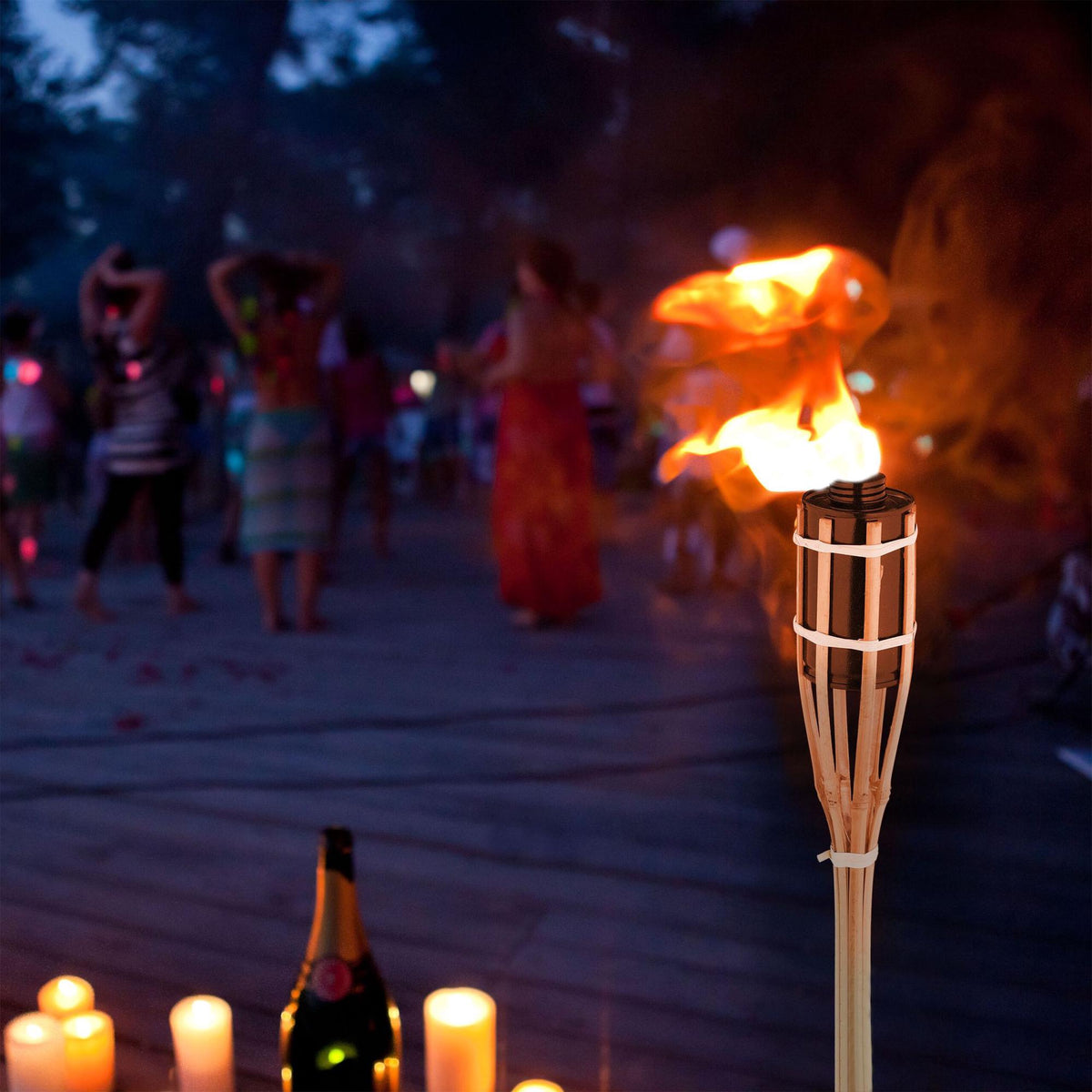Set of 10 Garden Torches 60cm