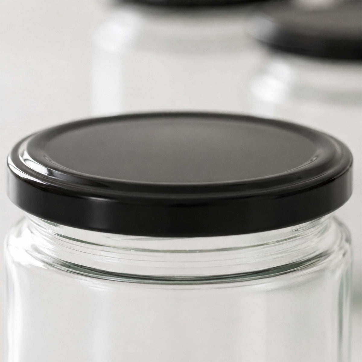 Set of 10 Glass Jam Jars with Airtight Lids, 200ml