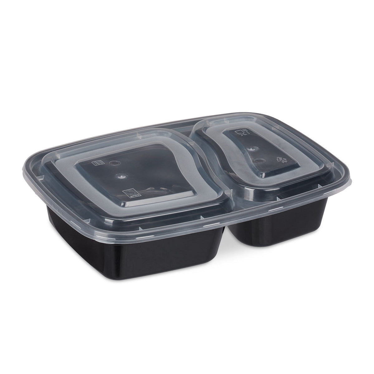Set of 10 mealprep boxes, 2 compartments