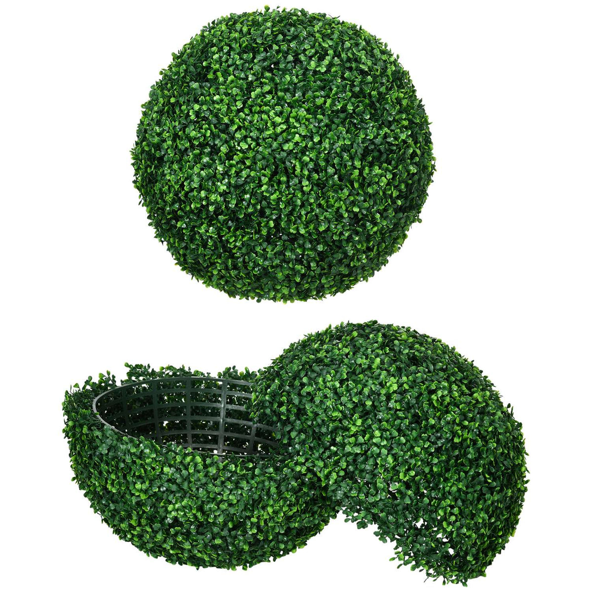 Set of 2 Artificial Boxwood Balls 50 cm Artificial Plants, Plastic Artificial Plants Boxwood Ball, Fake Plant for Living Room Bedroom Office Garden Modern Decoration Gift