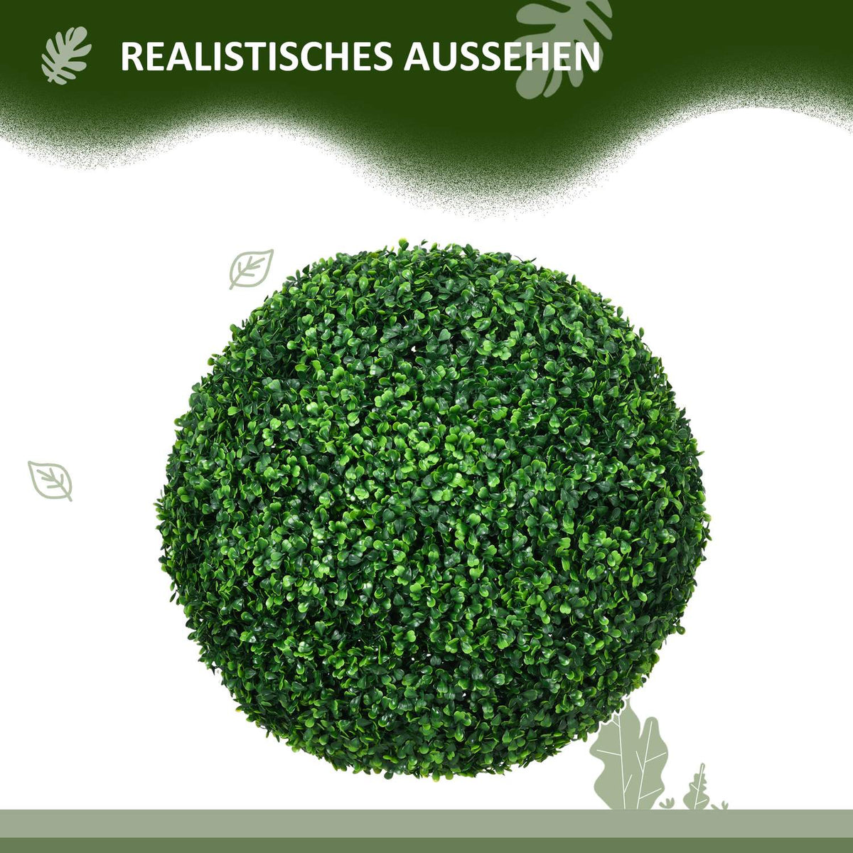 Set of 2 Artificial Boxwood Balls 50 cm Artificial Plants, Plastic Artificial Plants Boxwood Ball, Fake Plant for Living Room Bedroom Office Garden Modern Decoration Gift