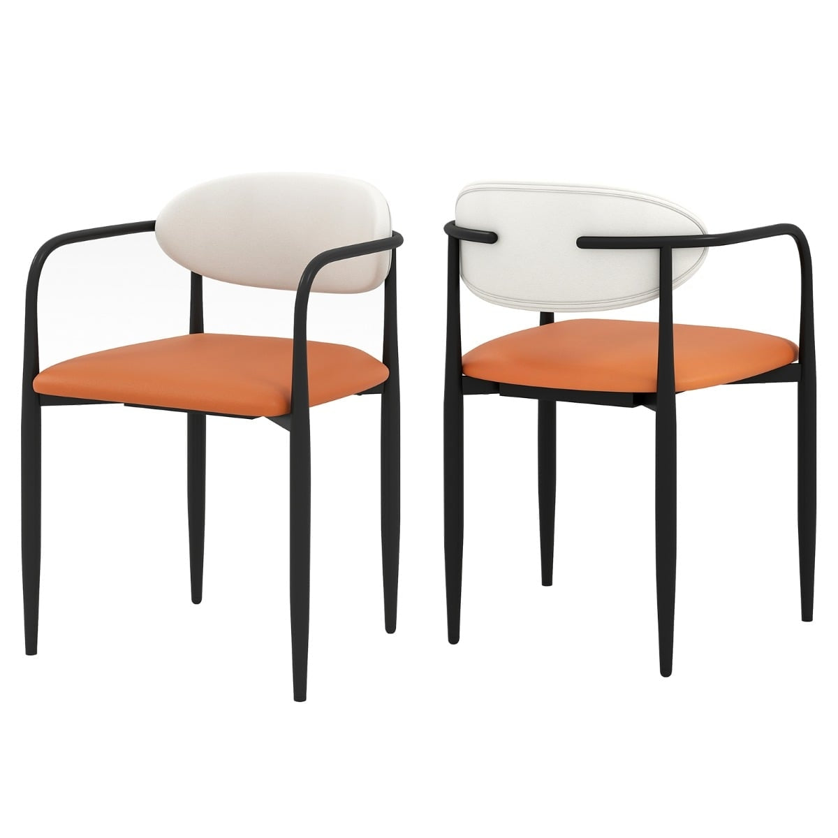 Set of 2 Dining Chairs with Padded Seat & Backrest