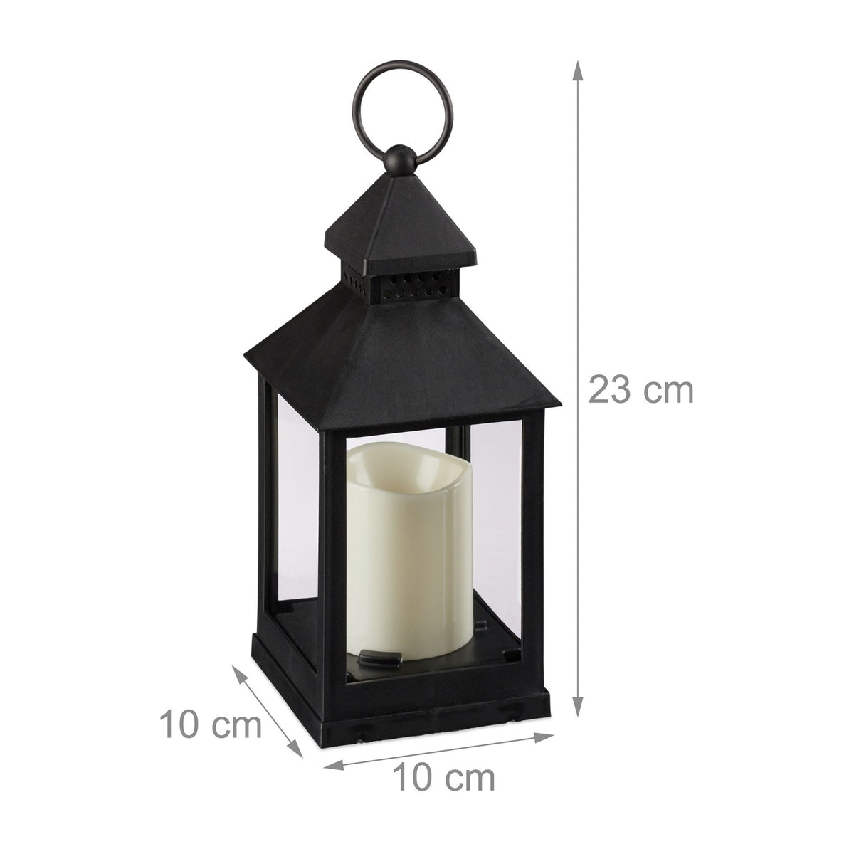 Set of 2 LED Lanterns – Plastic and Glass