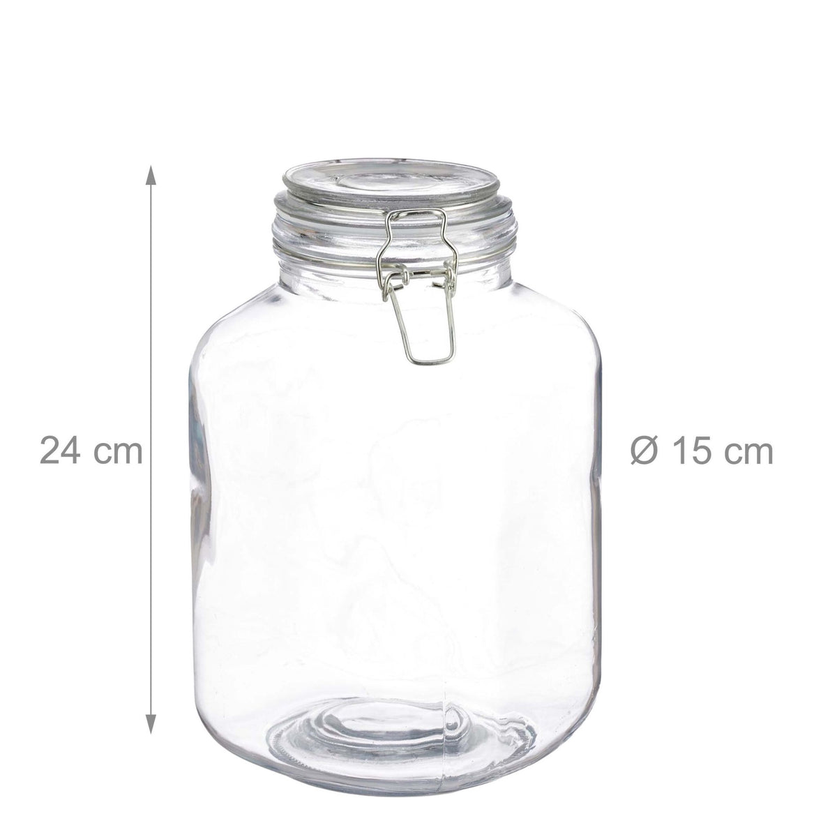 Set of 2 Large Glass Preserving Jars with Lids, 3L