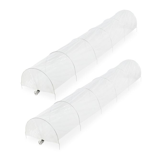 Set of 2 PVC Grow Tunnels 3.7 m