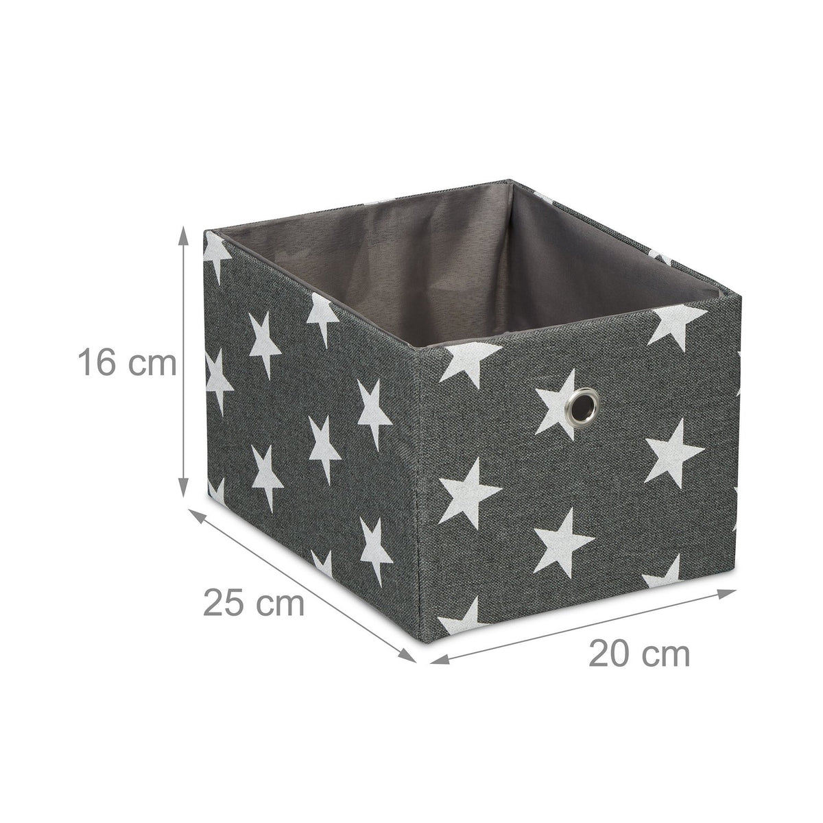 Set of 2 Star Motif Storage Boxes, Fabric Organizers