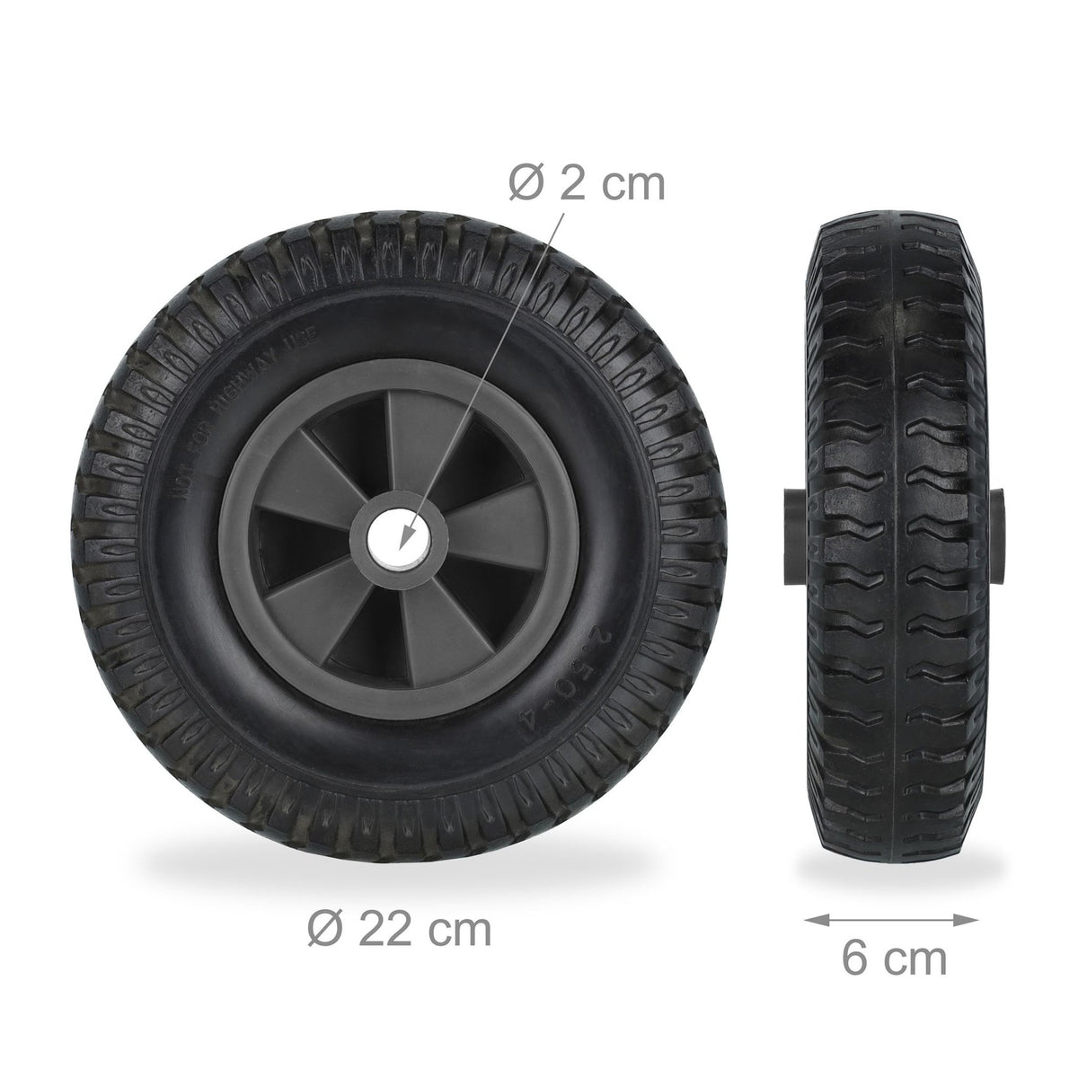 Set of 2 Wheelbarrow Wheels 2.50-4