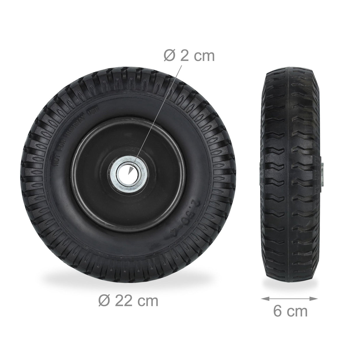 Set of 2 Wheelbarrow Wheels 2.50-4