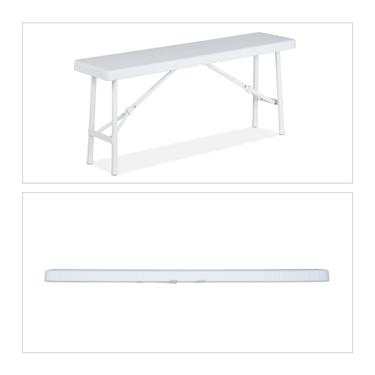 Set of 2 White Picnic Benches