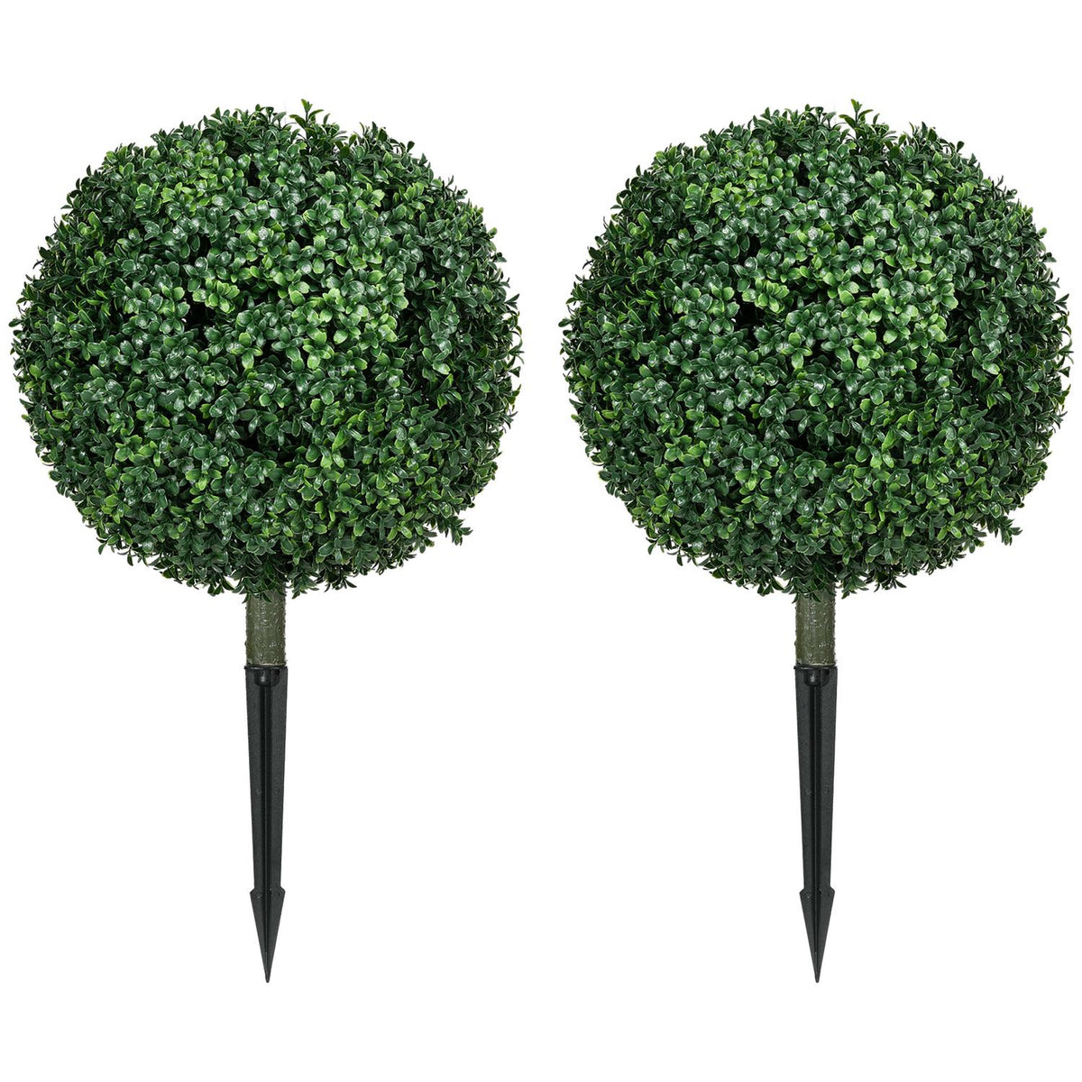 Set of 2 artificial boxwood large 70 cm artificial plants with UV protection, artificial plants like real ones with ground stakes for living room, bedroom, office, garden, modern decoration