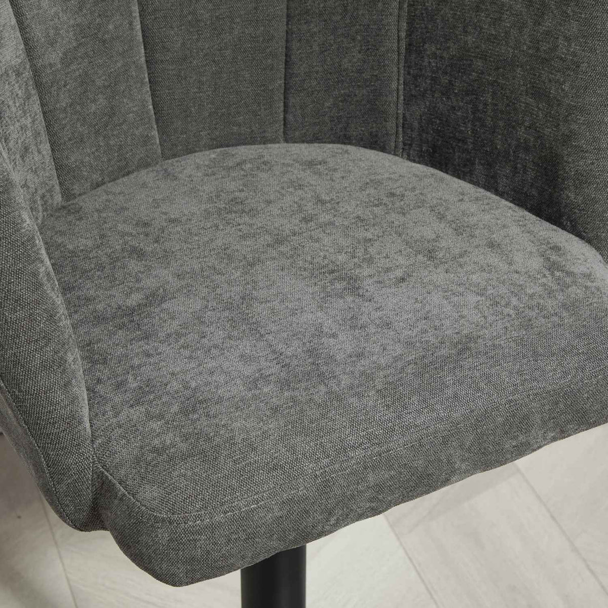 Set of 2 bar stools, bistro stools with footrest, swivel bar chair, height-adjustable kitchen stools with linen cover, for living room, dining room, dark gray