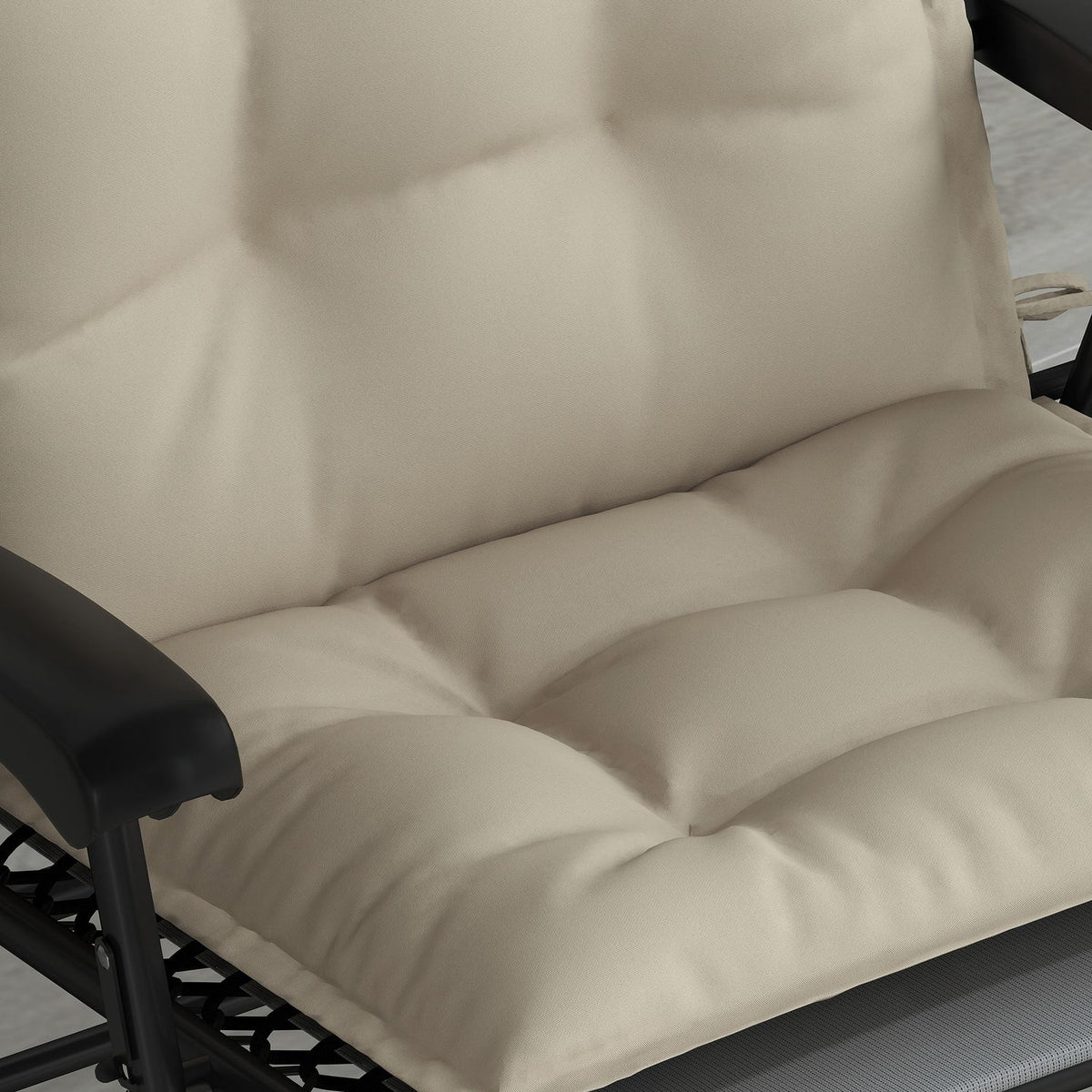 Set of 2 cushions for sun loungers, water-repellent lounger cushions for garden loungers, upholstered cushions for beach loungers, deck chair cushions, cushions for garden furniture cushions, 50 x 116 x 5 cm, beige