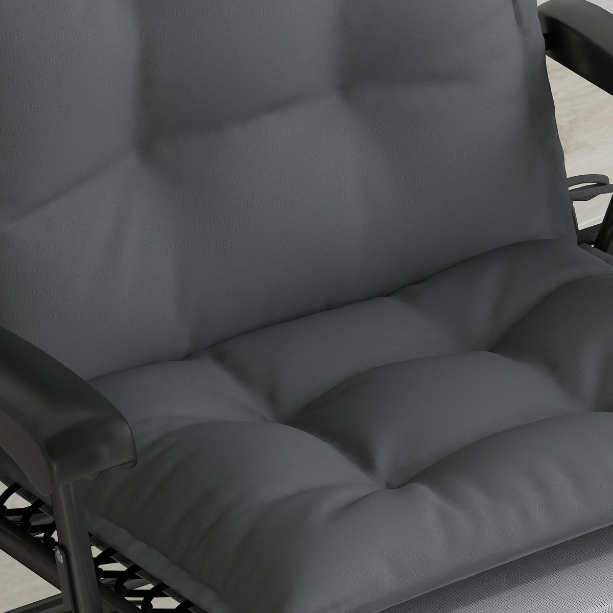 Set of 2 cushions for sun loungers, water-repellent lounger cushions for garden loungers, upholstered cushions for beach loungers, deck chair cushions, cushions for garden furniture cushions, 50 x 116 x 5 cm, dark gray