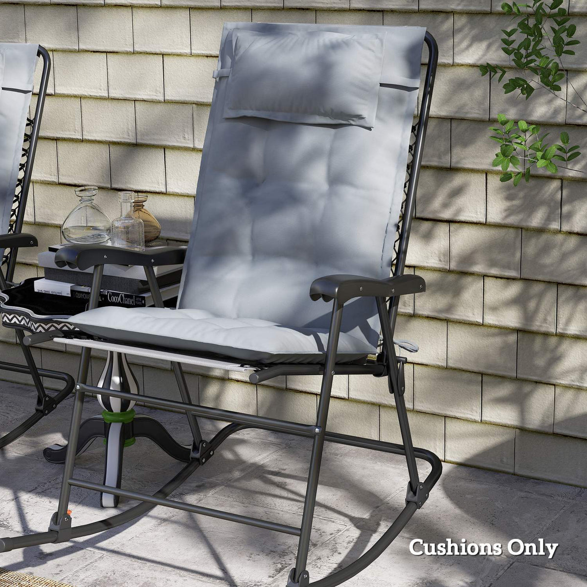 Set of 2 cushions for sun loungers, water-repellent lounger cushions for garden loungers, upholstered cushions for beach loungers, deck chair cushions, cushions for garden furniture cushions, 50 x 116 x 5 cm, light gray