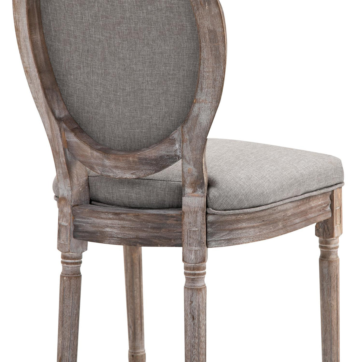 Set of 2 dining room chairs, upholstered chairs with breathable linen cover, living room chair in retro style, rubber wood, gray, 50 x 54.5 x 97 cm