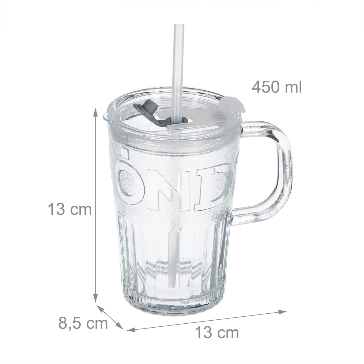 Set of 2 drinking glasses with handles