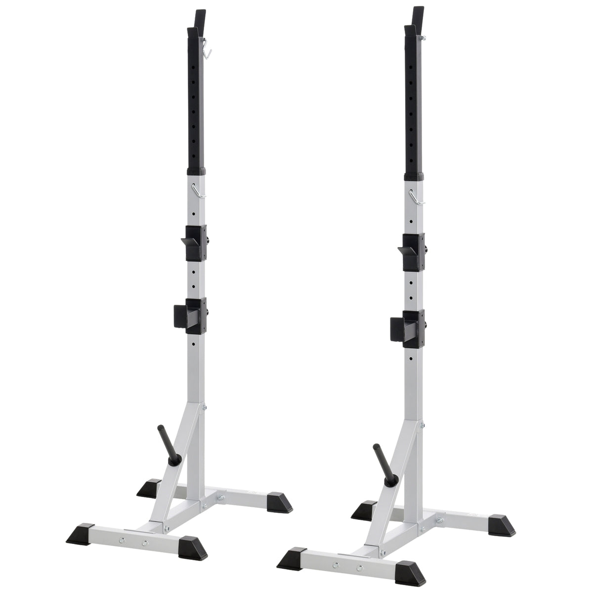 Set of 2 dumbbell stands, 3 levels, height adjustable, dumbbell rack made of steel, barbell rack, loadable up to 200 kg, squat rack, barbell stand, weight plate stand for strength training