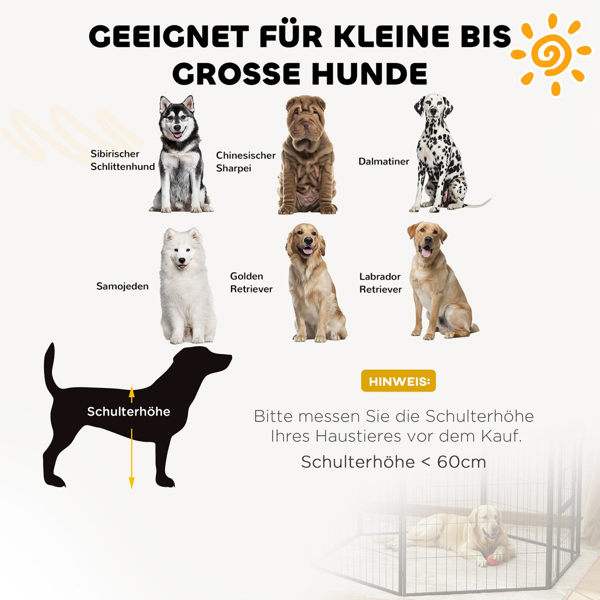 Set of 2 extension 2 dog fence panels for outdoor enclosures, 80 x 100 cm steel puppy fence, for small to large dogs black