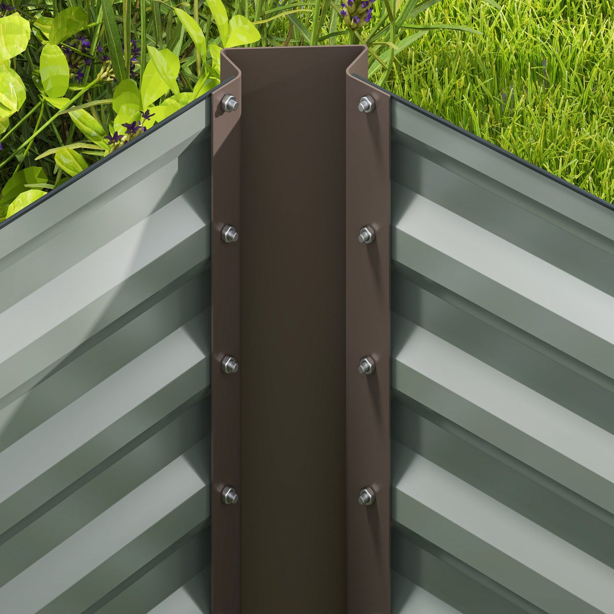 Set of 2 raised bed flower beds, weather-resistant, plant bed, cold frame, garden bed, plant pot, plant box made of galvanized steel, flower box for patio and garden, 120 x 60 x 60 cm