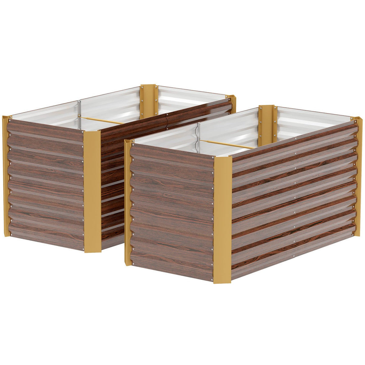 Set of 2 raised bed flower beds, weather-resistant, plant bed, cold frame, garden bed, plant pot, plant box made of galvanized steel, flower box for patio and garden, 120 x 60 x 60 cm