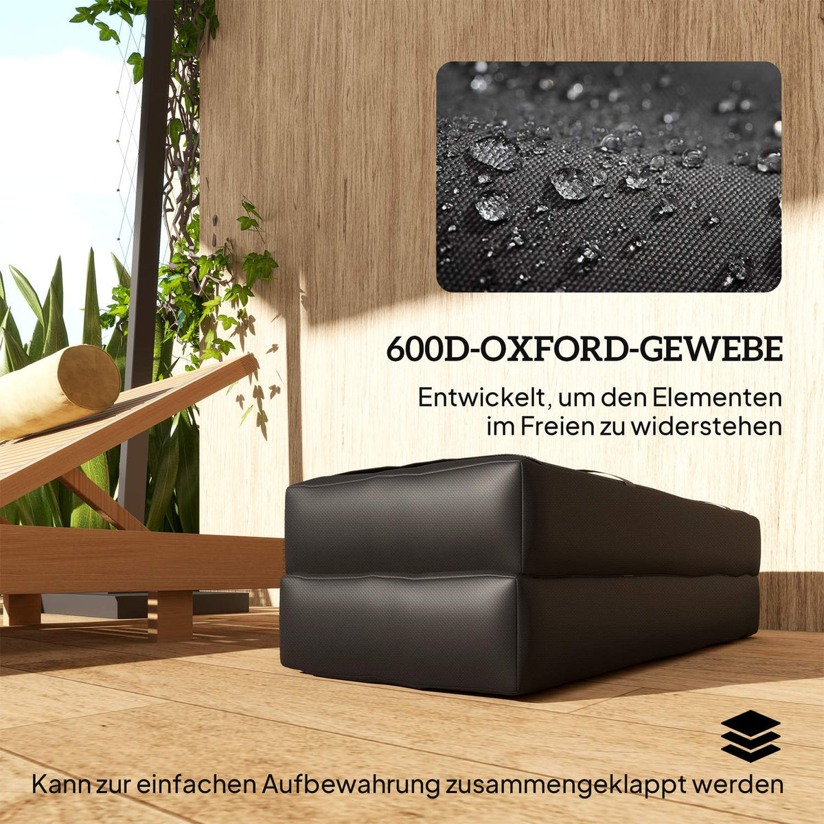 Set of 2 sandbags for parasols that can be filled up to 25 kg. Sandbag for umbrella stands, 600D Oxford weighted for filling, weighted umbrella base weight for outdoor umbrella stands, black