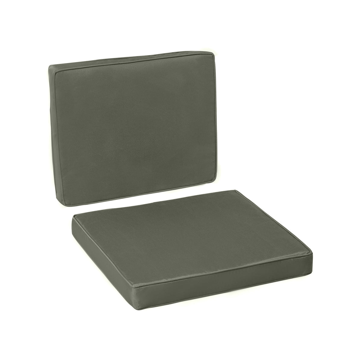 Set of 2 seat cushions, 56 x 52 cm chair cushions with zip, fabric cover, 7 cm thick padding, washable seat cushions for home, garden, car, office, sofa, chairs, dark gray